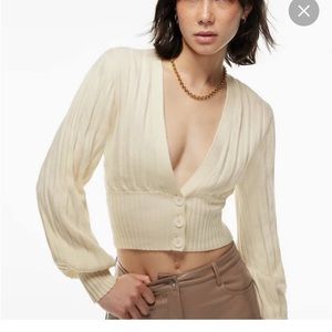 Aritzia Wilfred Plunge Front Cardigan